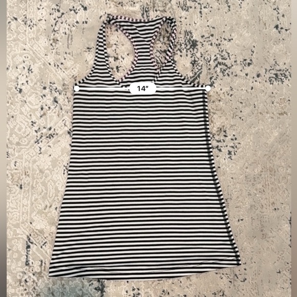 Lululemon Cool Racerback Narrow Bold Stripe Black Angel Wing - Picture 4 of 4